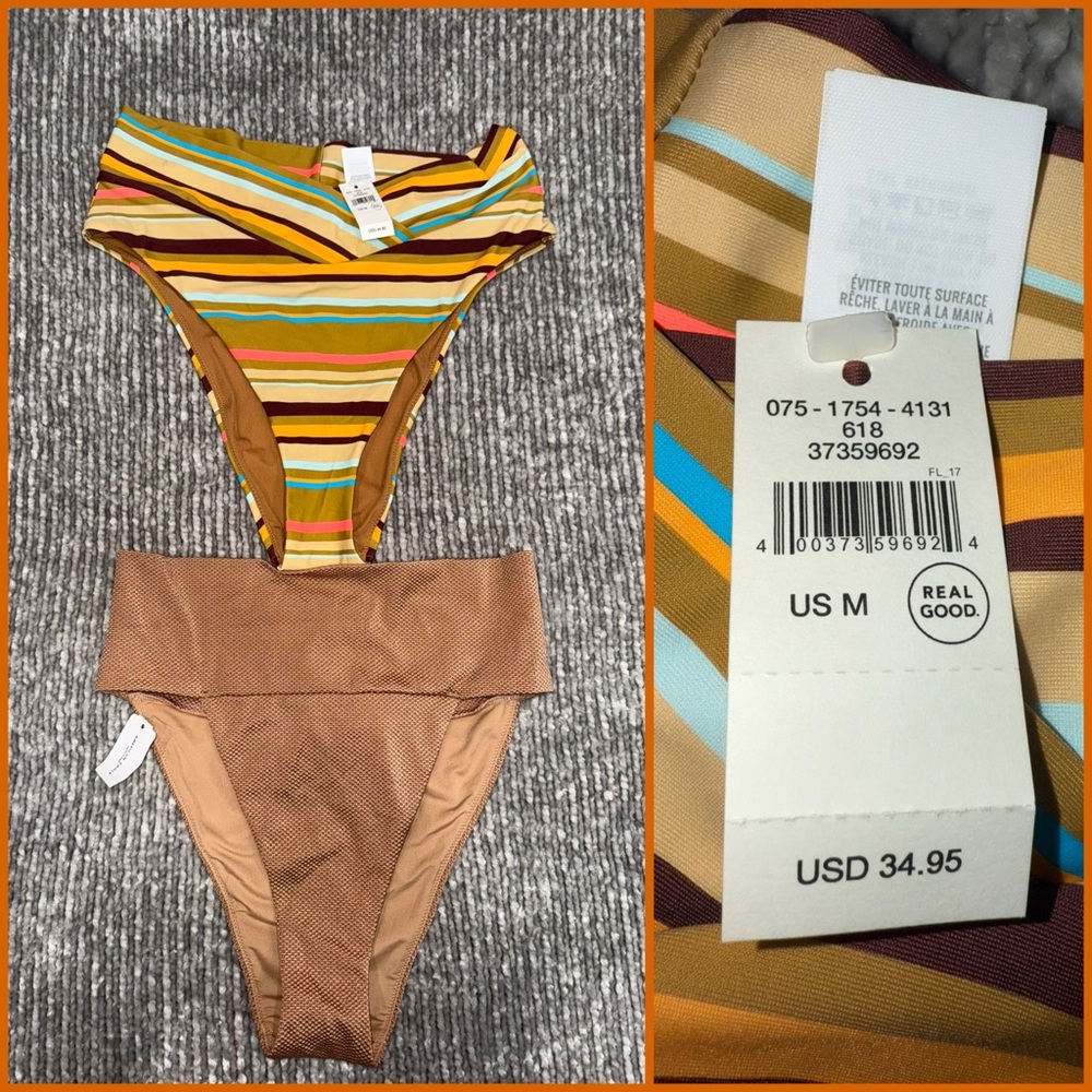 Aerie Multicolor Striped Bikini Bottom